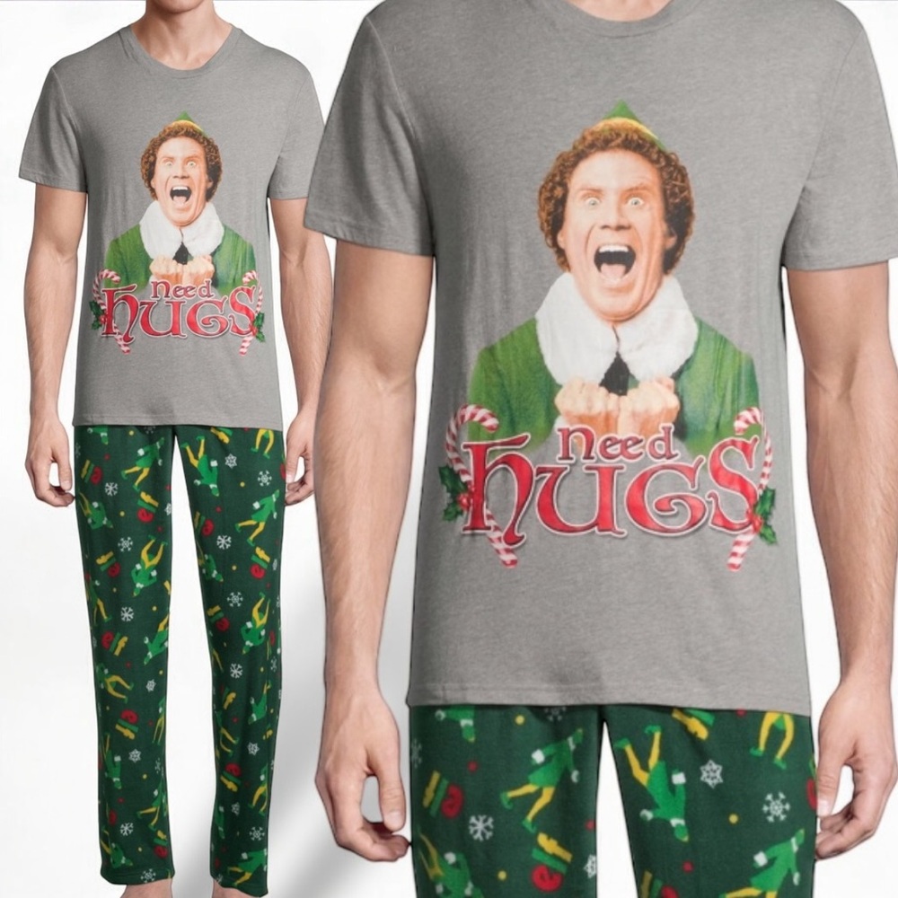 ELF Pajamas Medium Buddy The Elf •• Sold as Set - Picture 2 of 6